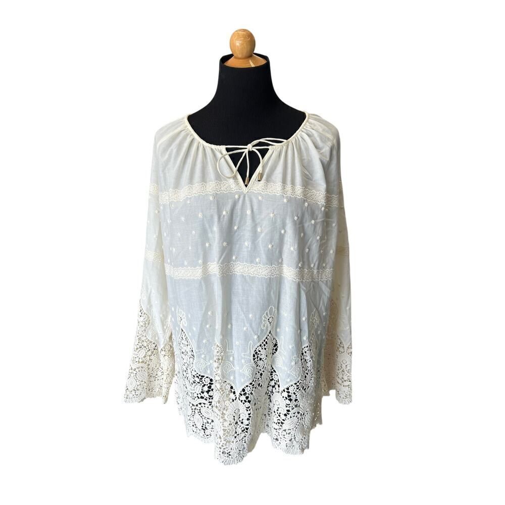 ZIMMERMANN CREAM LACE BLOUSE BOHO SIZE 1 IMMACULATE
